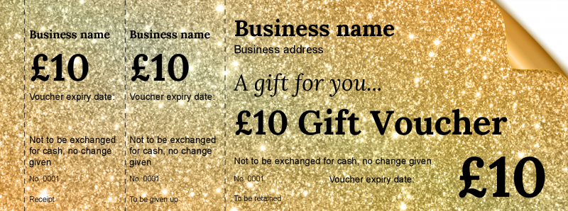 Design Gold Glitter Gift Vouchers Template