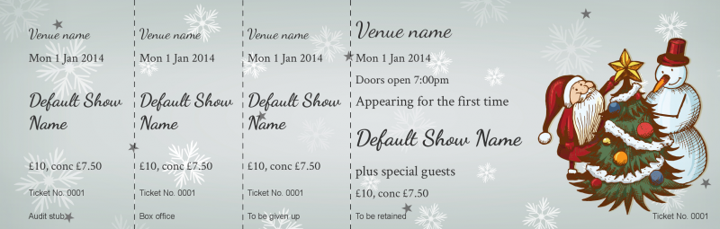 Design Father Christmas and Snowman Event Tickets Template