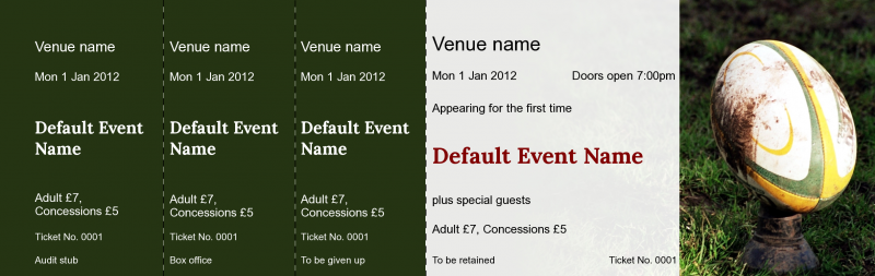 Design Rugby Event Tickets Template