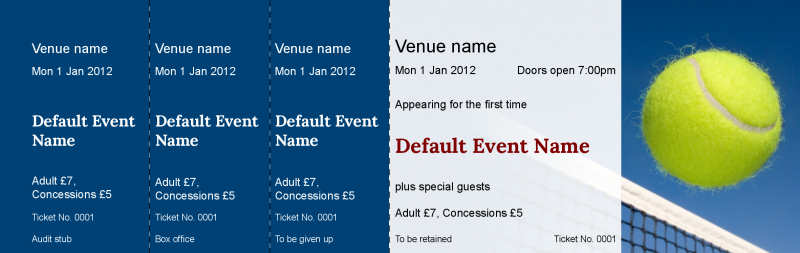 Design Tennis Event Tickets Template