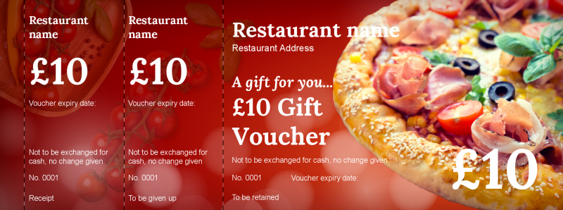 Design Italian Restaurant Gift Vouchers Template