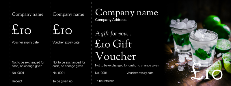 Design Cocktail Hour Gift Vouchers Template