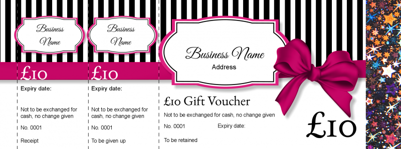 Design Chic Boutique Pink Hologram Security Gift Vouchers Template