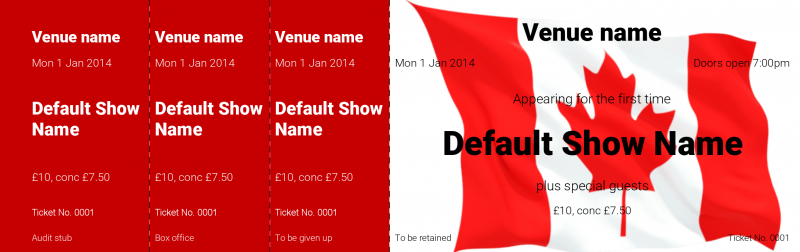 Design Canadian Flag Event Tickets Template