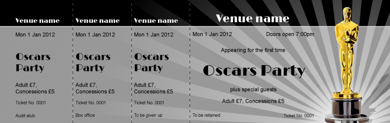 Design Oscar Night Event Tickets Template