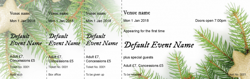 Design Christmas Fir Event Tickets Template