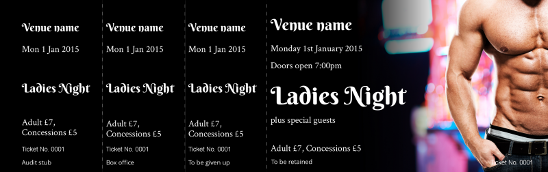 Design Ladies Night Stripper Event Tickets Template