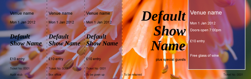 Design Orange Flower Event Tickets Template