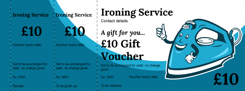 Design Ironing Service Gift Vouchers Template