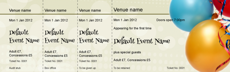 Design Party Event Tickets Template