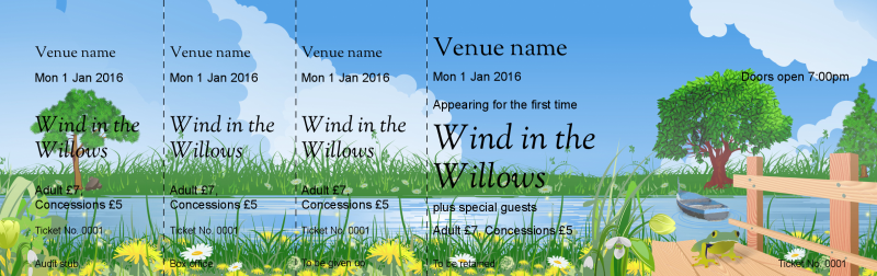 Design Wind in the Willows Event Tickets Template