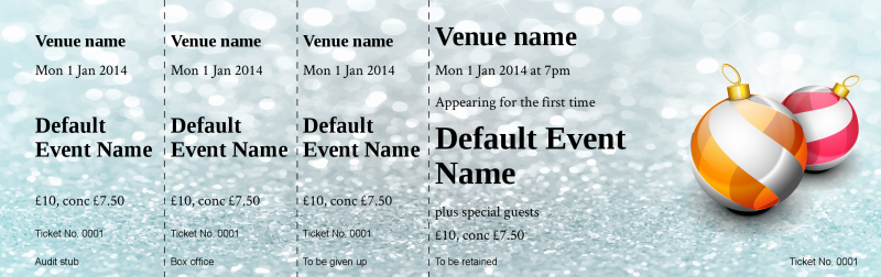 Design Christmas Glitter Event Tickets Template