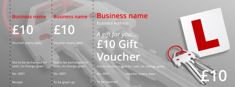 Design School of Motoring Gift Vouchers Template