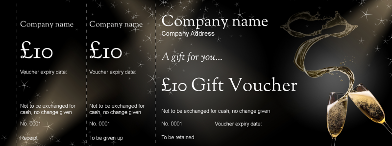 Design Gold Champagne Gift Vouchers Template