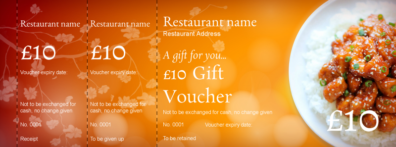 Design Chinese Takeaway Gift Vouchers Template