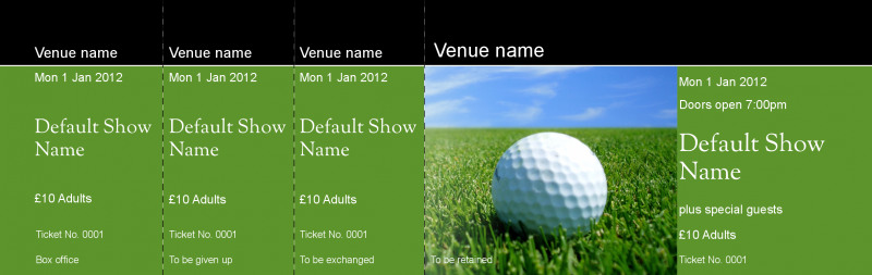 Design Golf Event Tickets Template