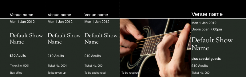 Design Guitar Event Tickets Template