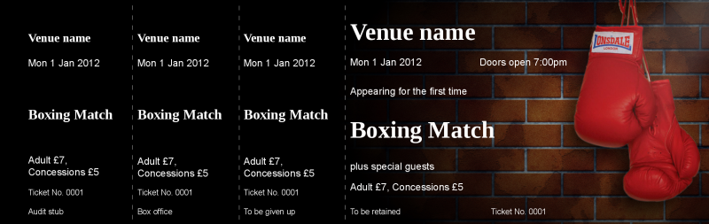 Design Boxing Gloves Event Tickets Template