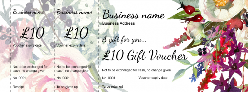 Design Floral Gift Vouchers Template