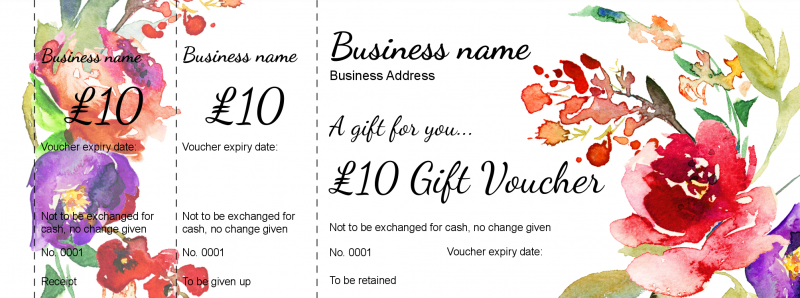 Design Floral Arrangement Gift Vouchers Template