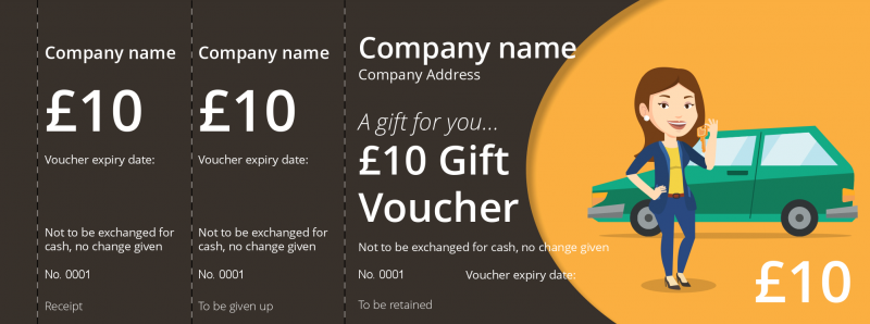 Design Motor Gift Vouchers Template