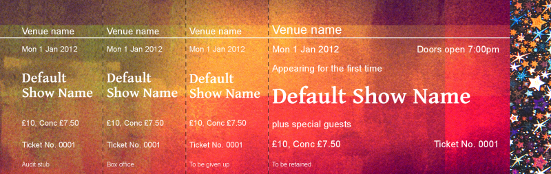 Design Artistic Hologram Security Event Tickets Template