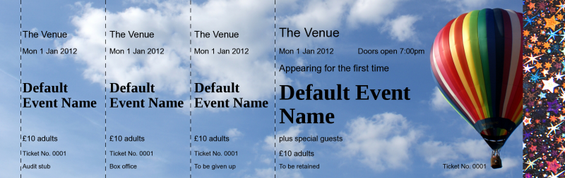 Design Balloon Hologram Security Event Tickets Template