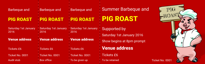 Design Pig Roast Event Tickets Template