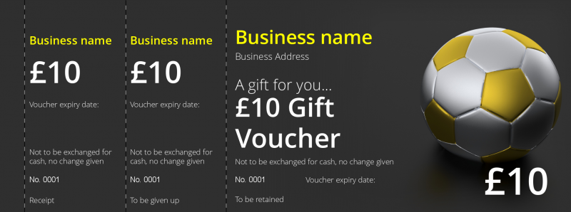 Design Football Coaching Gift Vouchers Template