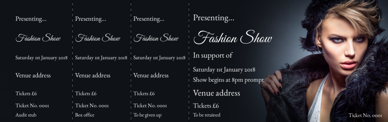 Design Fashion Event Tickets Template