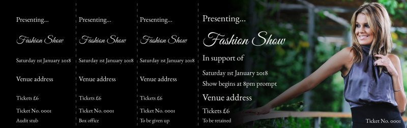 Design School Fashion Show Event Tickets Template