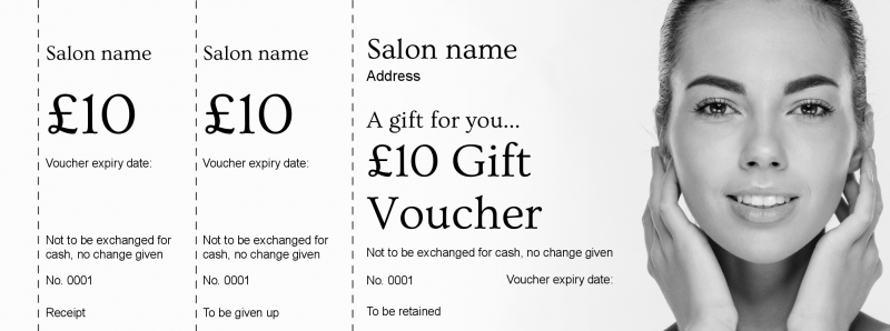 Design Grey and White Salon Gift Vouchers Template