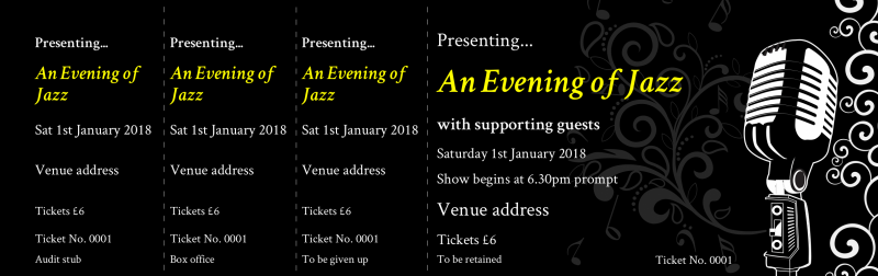 Design An Evening of Jazz Event Tickets Template