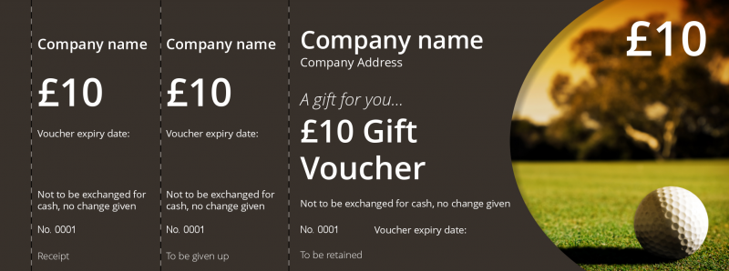 Design Golf  Gift Vouchers Template