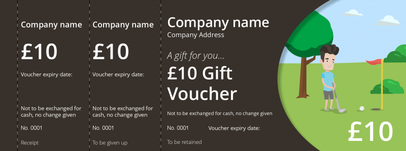 Design Golfer Gift Vouchers Template