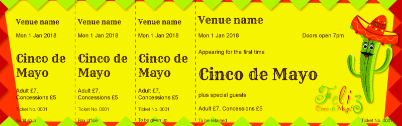 Design Cinco de Mayo Event Tickets Template