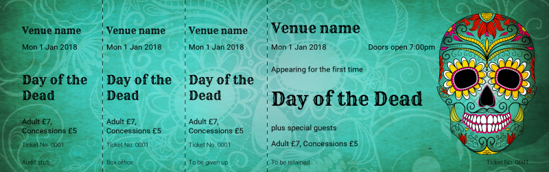 Design Day of the Dead Event Tickets Template