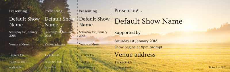 Design Sunshine Over Fields Event Tickets Template
