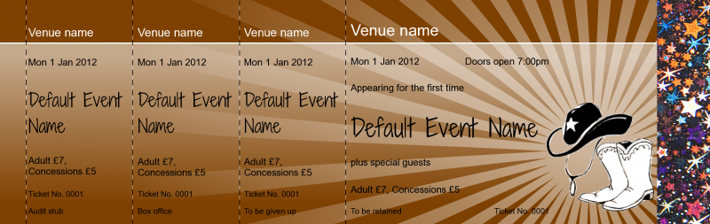 Design Barn Dance  Hologram Security Event Tickets Template