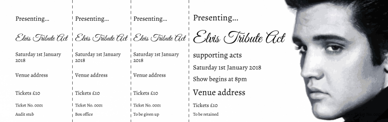 Design Elvis Tribute Event Tickets Template