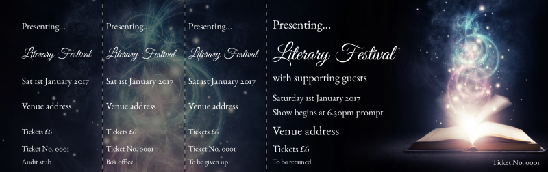 Design Literary Festival Event Tickets Template