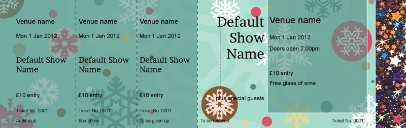 Design Turquoise Christmas Hologram Security Event Tickets Template