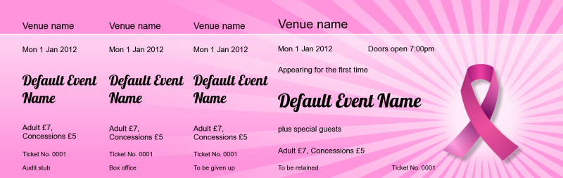 Design Breast Cancer Awareness Hologram Security Event Tickets Template