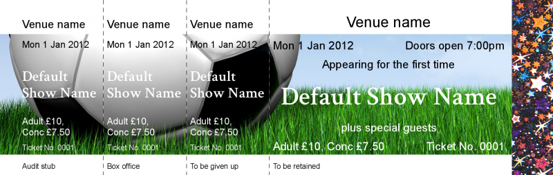 Design Football Pitch Hologram Security Event Tickets Template