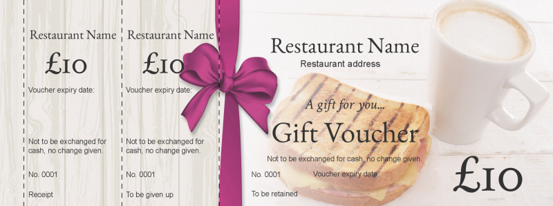 Design Coffee and a Sandwich Gift Vouchers Template