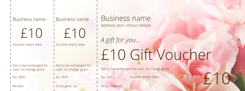 Design Carnations Gift Vouchers Template