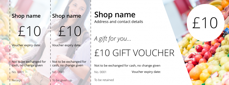 Design Grocery Shop Gift Vouchers Template