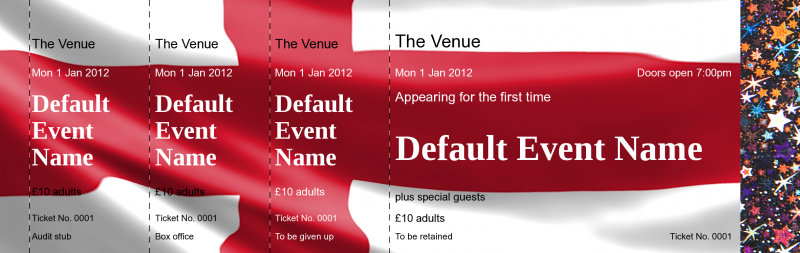 Design St Georges Day Hologram Security Event Tickets Template