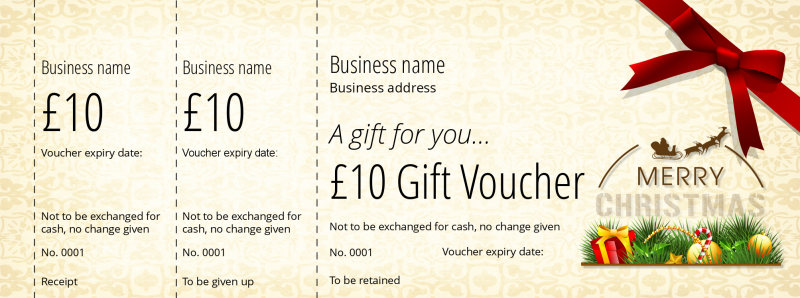 Voucher design - Merry Christmas Gift Vouchers Template - Performance Ticket Printers