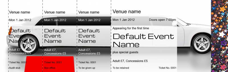 Design Limousine Hologram Security Event Tickets Template